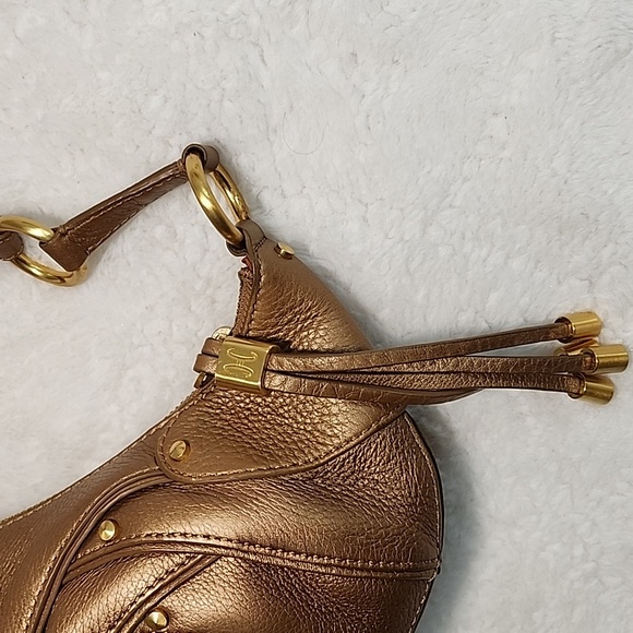 Cole Haan Gold Fish F05 Pebbled Leather Hobo/Soho Handbag Purse With Wallet - Picture 12 of 16